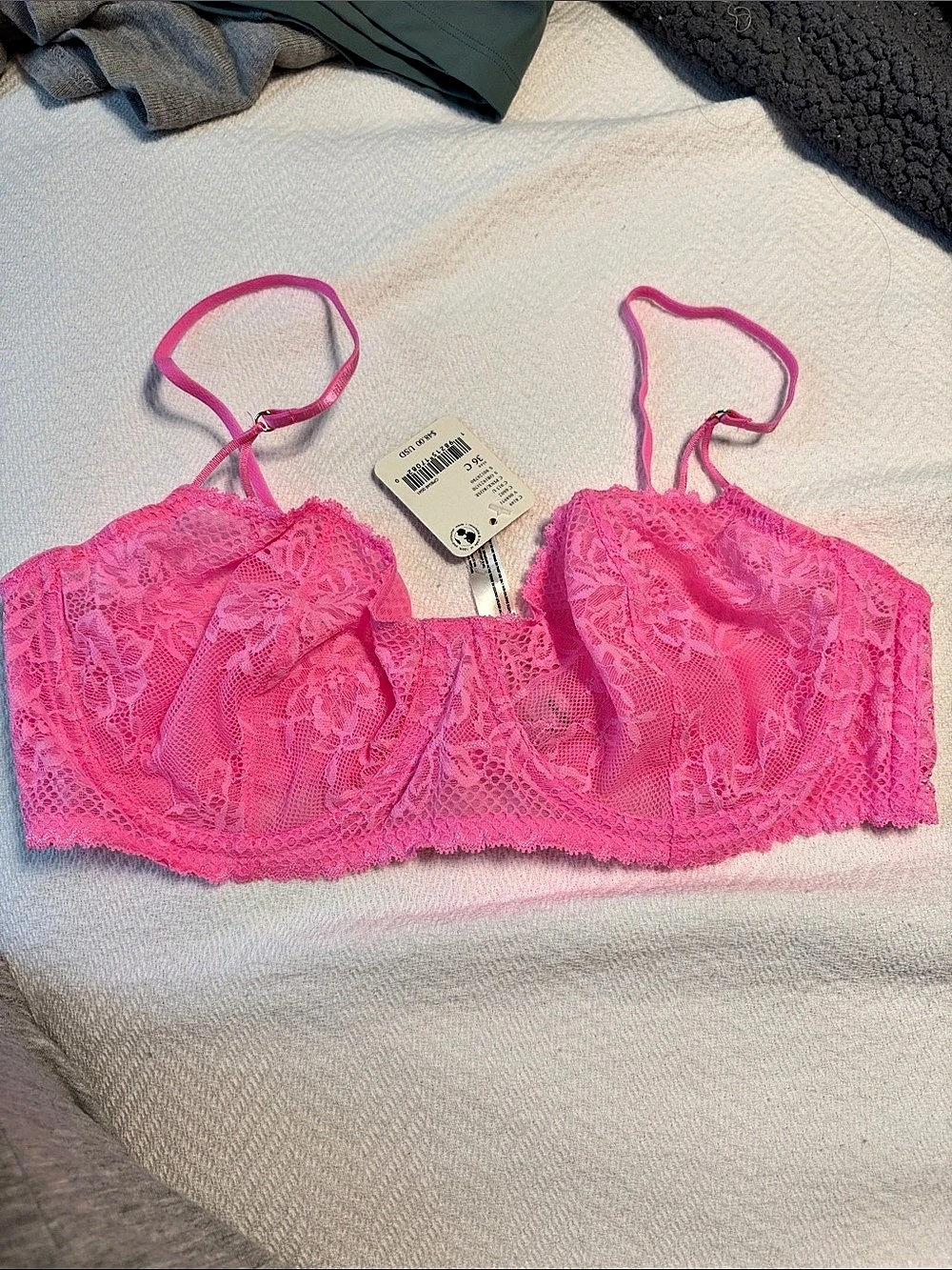 Intimately Free People Galloon Lace Bra Lace Bra in Pink Size 36C NWT